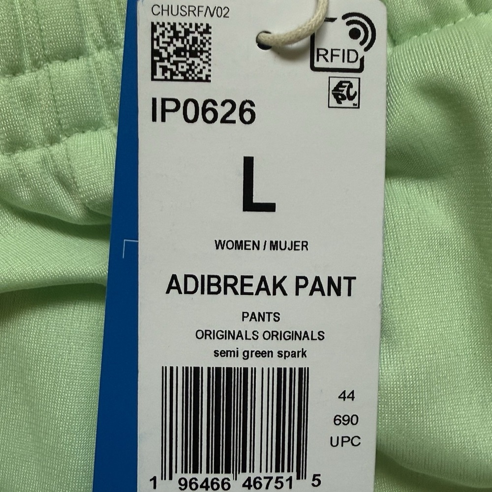 NEW Adidas Adibreak Track Pants Womens L Pistachio Green Tear Away Loose Fit - Picture 7 of 11